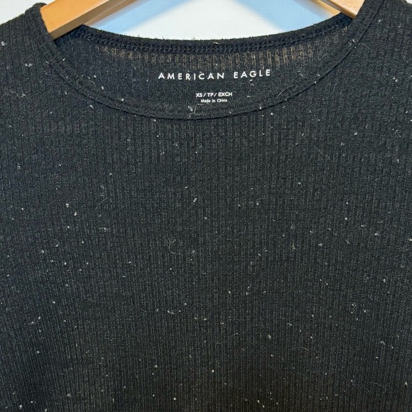 American Eagle Outfitters | Long Sleeve Ribbed Tee | Black | Size XS - Picture 3 of 5